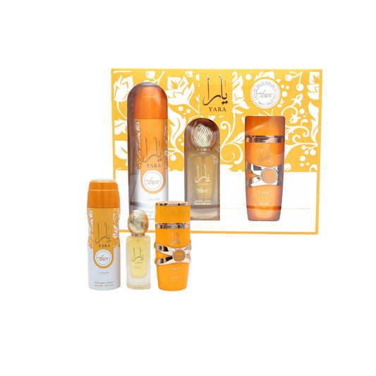 Lattafa Yara Tous 3 Pec Gift Set Eau De PArfum 3.4FL.OZ, deoderant 6.67FL.OZ & Hair Mist