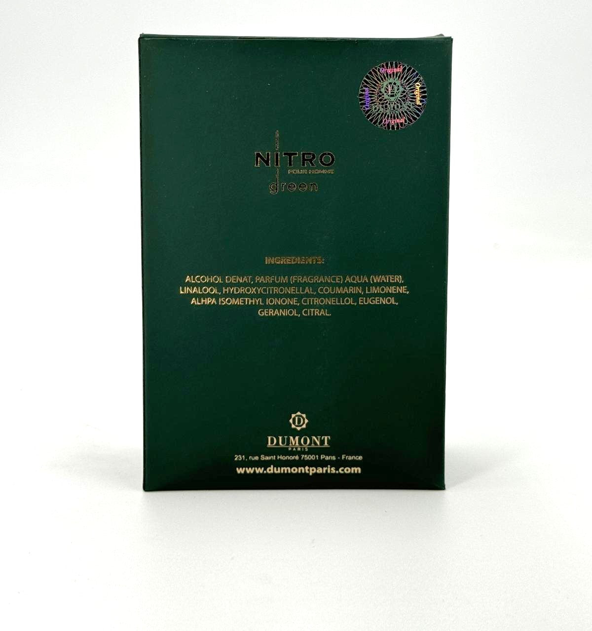 Dumont Paris Nitro Green Eau De Parfum 3.4FL.OZ For Men