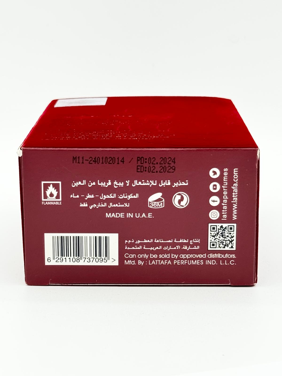 LATTAFA OPULENT RED EAU DE PARFUM SPRAY 3.4FL.OZ