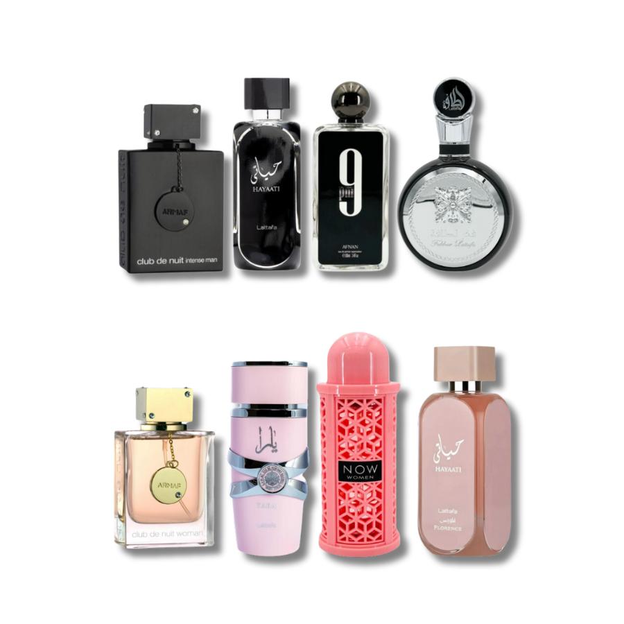 Armaf & Lattafa Super Mega Combo Sets  Hayaati, Fakhar, Yara, Rave Now & Armaf CDN Intense EDT3.6fl.oz  For Men & Women