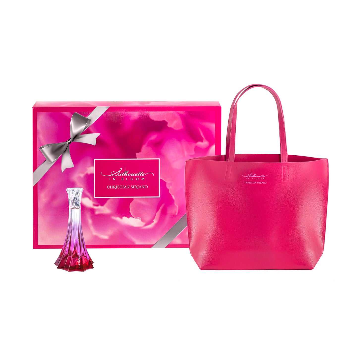 Christian Siriano Silhourtte In Bloom Gift Set Eau De Parfum 3.4FL.OZ & Leather Bag