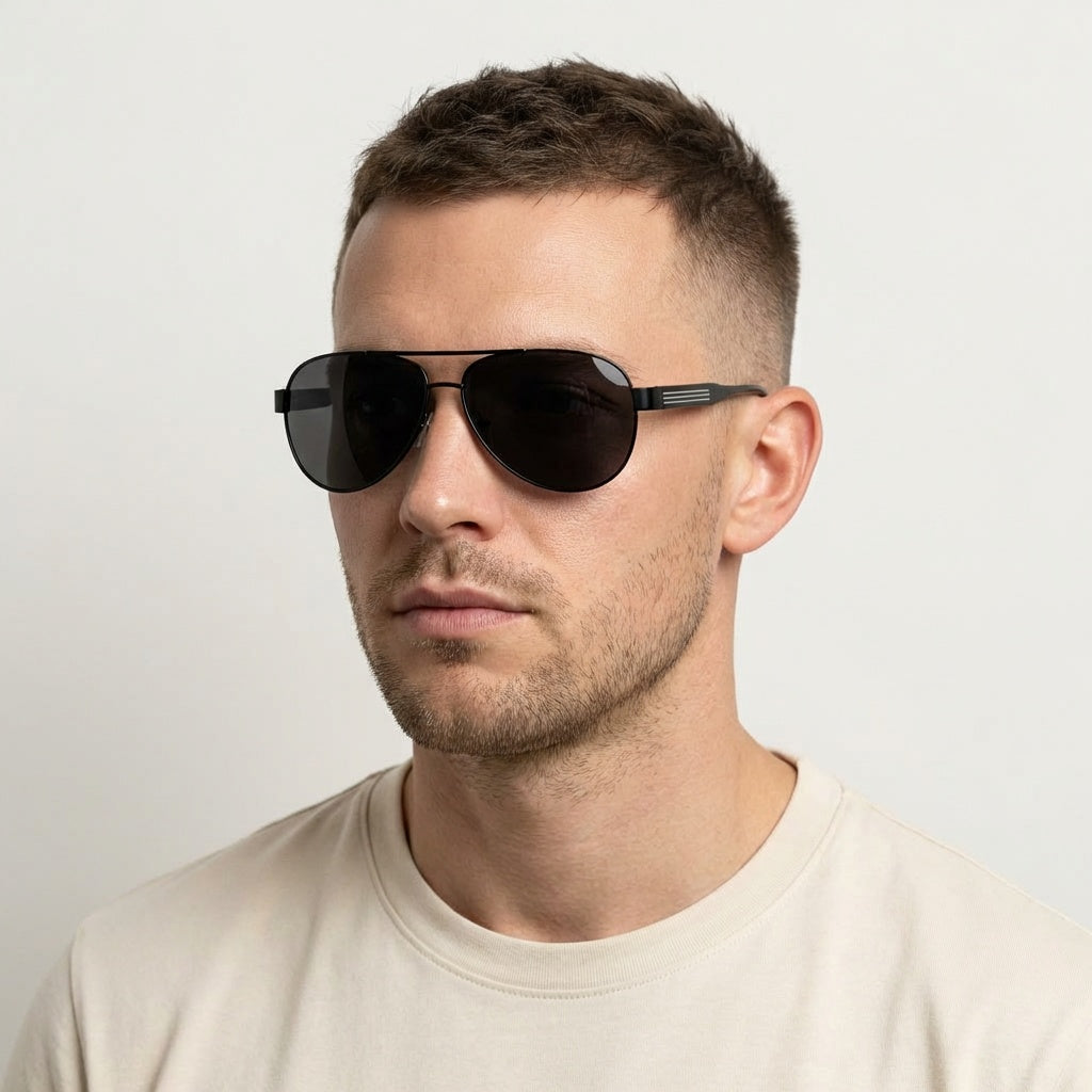 AVIATOR BLACK SUNGLASSES SUN152 J3167