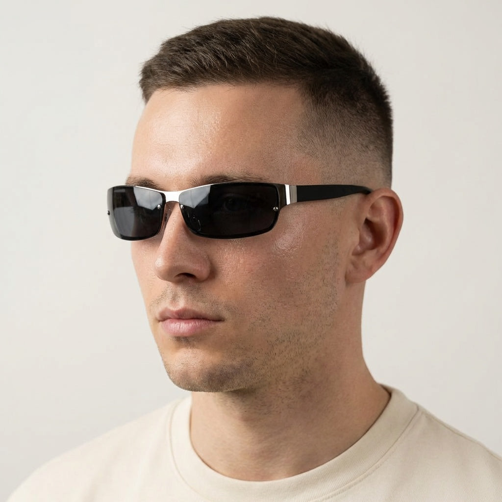 SPORT BLACK METAL SUNGLASSES SUN117 J3165