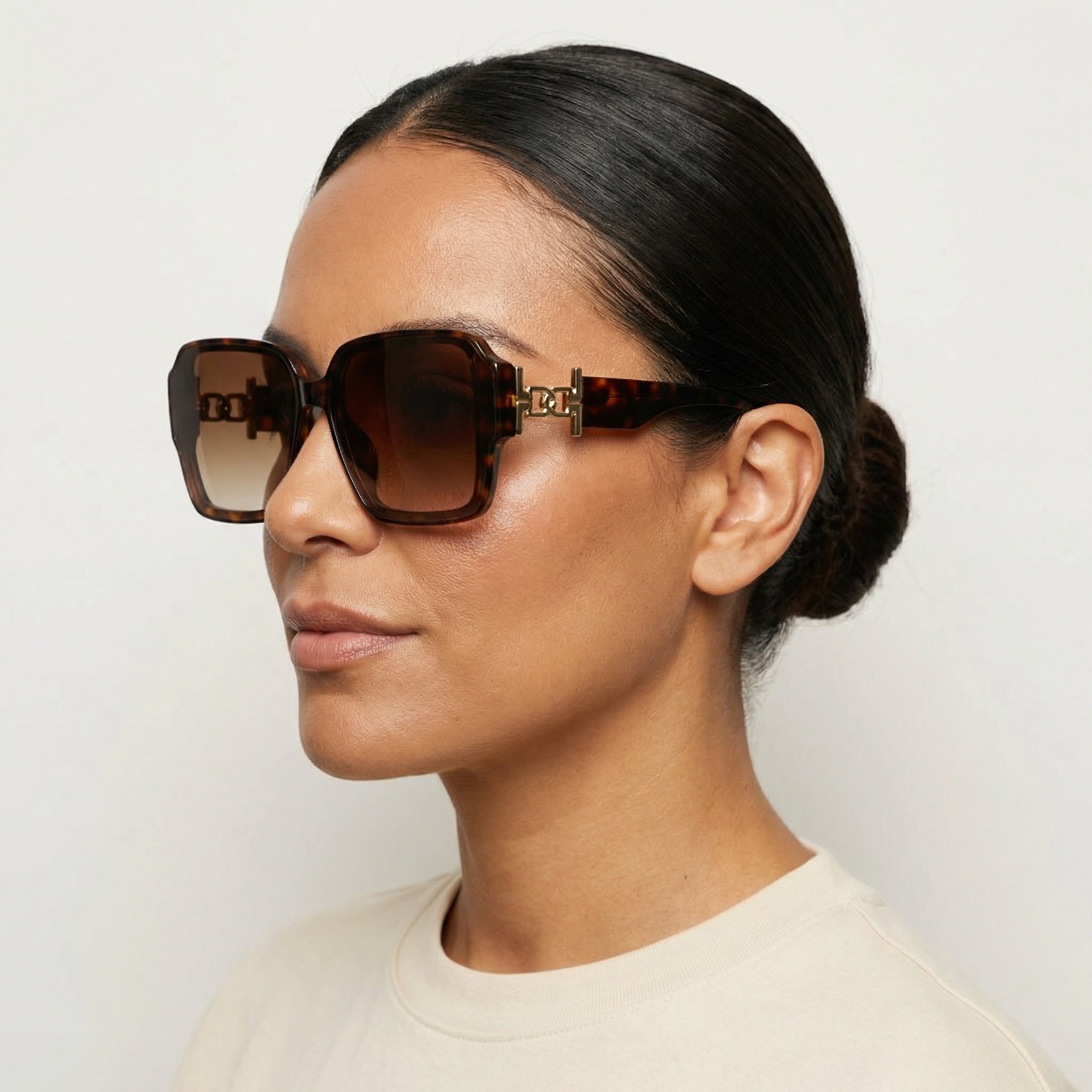 SQUARE BROWN TORTOISE SUNGLASSES SUN105 F3017